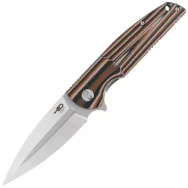 Nóż składany Bestech Fin Black / Orange / Beige G10, Satin 14C28N (BG34C-1)