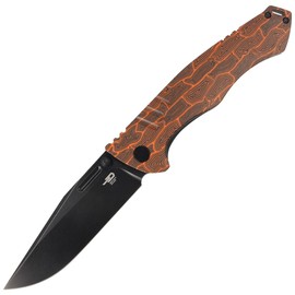 Nóż składany Bestech Keen II Black-Orange G10/Titanium, Black Stonewashed CPM S35VN by Koens Craft (BT2301F)