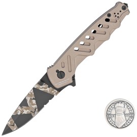 Nóż składany Extrema Ratio Caimano Nero N.A. Ranger LE No 074/250 Tactical Mud Aluminium, Geotech Camo N690 (04.1000.0166/BW/TM)