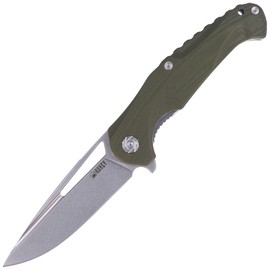 Nóż składany Kubey Dugu OD Green G10, Stonewashed D2 (KU210B)