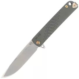 Nóż składany Medford M-48 OD Green Aluminium,/Gray Titanium Bronze HW/Clip, Tumbled S35VN by Greg Medford (MK2124TQ-40TM-T1C1-Q4)