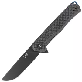 Nóż składany Tekto F1 Alpha Black Carbon Fiber, Blue HW, Black D2