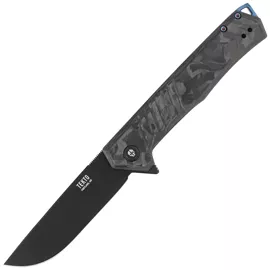 Nóż składany Tekto F1 Alpha Black Forged Carbon Fiber, Blue HW, Black D2