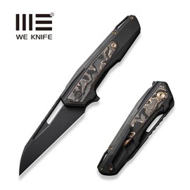 Nóż składany WE Knife Falcaria Black Titanium/Copper Carbon Fiber, Black Stonewashed CPM 20CV by Maciej Torbé (WE23012B-2)