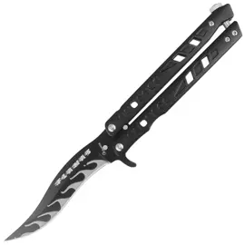 Nóż składany motylek Martinez Albainox Flamas Black Aluminium, Black 3Cr13Mov (02138)