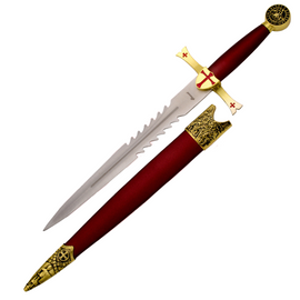 Sztylet templariuszy Decor Habitat Templar Dagger, Red ABS, Satin (S0210RD)