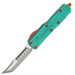 Nóż automatyczny OTF Microtech UTX-85 Hellhound Bounty Hunter Signature Distressed Green Aluminium, Apocalyptic M390 (719-10BH)