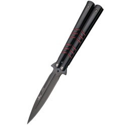 Nóż motylkowy Third Decor Habitat Balisong Black/Red Stainless Steel, Black 420 (16070R)