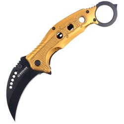 Nóż składany Böker Magnum Black Scorpion Karambit Gold Aluminium, Black Coated 440A (01MB713)