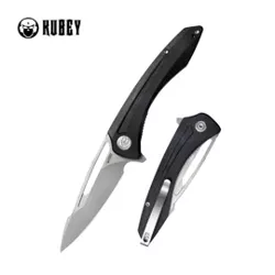 Nóż składany Kubey Merced Black G10, Beadblasted AUS-10 by Sherif Manganas (KU345A)