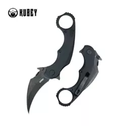 Nóż składany Kubey Rogue Pikal Black G10, Blackwashed 14C28N by MUZI Design (KU298B)