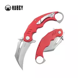 Nóż składany Kubey Wrath Red G10, Beadblasted 14C26N by MUZI Design (KU261D)