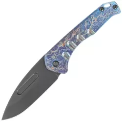 Nóż składany Medford Praetorian Slim D/P Flamed Titanium, DLC HW, Blue Clip, Black DLC S45VN by Greg Medford (MK2084TD-03TM-TPCP-Q4)