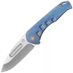 Nóż składany Medford Praetorian Slim PVD Tumbled Drop Point, Blue Handle, Bronze HW/Clip, S45VN (MK2084TD-37A2-T1C1-Q4)