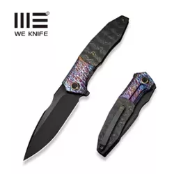 Nóż składany WE Knife Archeozoic Flamed Titanium/Rose Carbon Fiber, Black Stonewashed/Brushed M390 (WE23091-3)