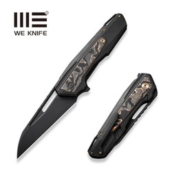 Nóż składany WE Knife Falcaria Black Titanium/Copper Carbon Fiber, Black Stonewashed CPM 20CV by Maciej Torbé (WE23012B-2)