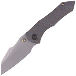 Nóż składany WE Knife High-Fin Tiger Stripe Titanium, Black Stonewashed CPM 20CV by Gavko Knives (WE22005-4)