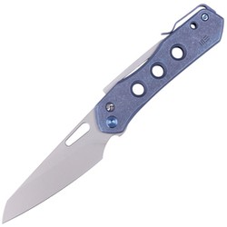Nóż składany WE Knife Vision R Blue Titanium, Silver Bead Blasted CPM 20CV by Snecx Tan (WE21031-3)