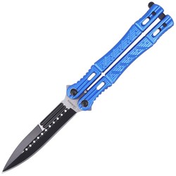 Nóż składany motylek Martinez Albainox Balisong Blue Aluminium, Black Blade (02101)