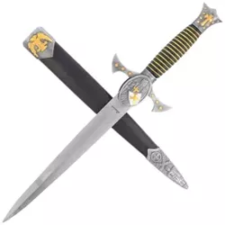 Sztylet templariuszy Decor Habitat Templar Dagger, Black/Gold ABS, Satin (S0298)