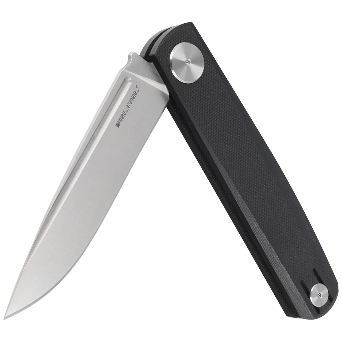 Real Steel Gslip Compact Satin VG10 Black G10 Slip Joint Folding