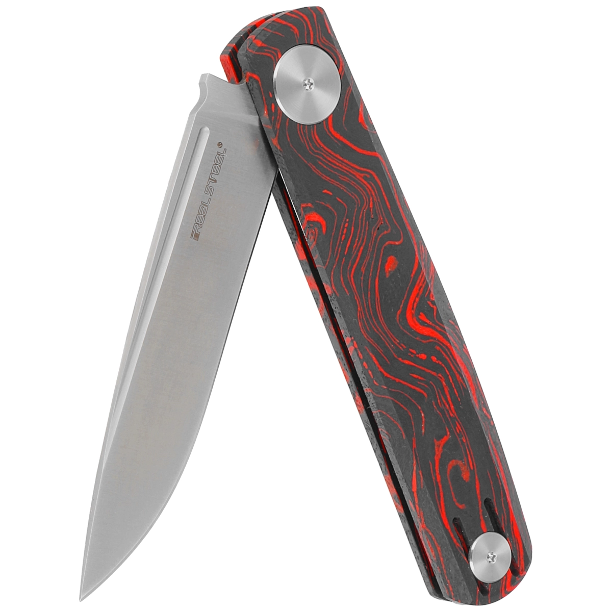 Real Steel Gslip Compact Damascus G10 Ocean Red Slip Joint