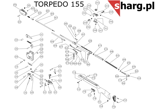  Dźwignia bezpiecznika Hatsan MOD 33 - Torpedo 155, Dominator 200, Proxima (121)