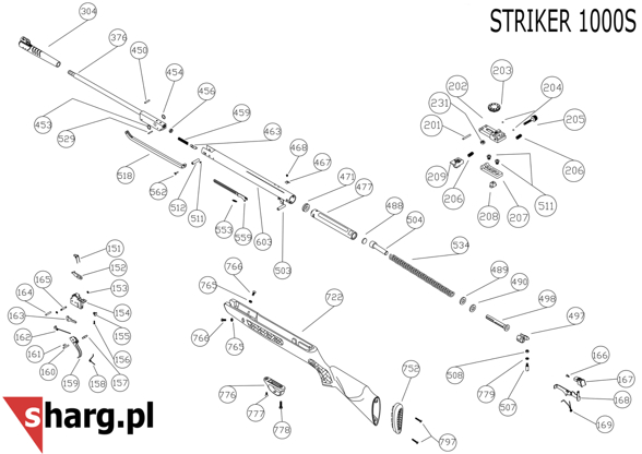 Blokada lunety do wiatrówek Hatsan MOD: 33, 35, 55S-90, Striker (PART 467-468)