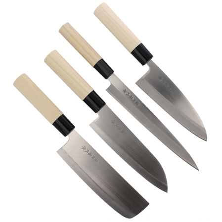 Herbertz zestaw japońskich noży kuchennych Sashimi, Kodeba, Santoku, Nakiri (392700)