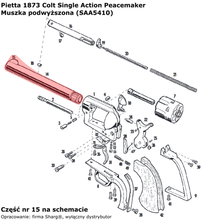 Muszka podwyższona Pietta 1873 SA Peacemaker .45LC / 44Mg (SAA5410)