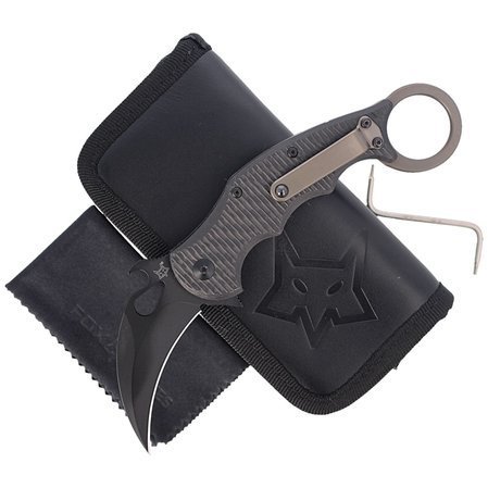 Nóż FOX Karambit Titanium Frame Lock / Carbon Fiber, Cerakote Black (FX-599TiC)