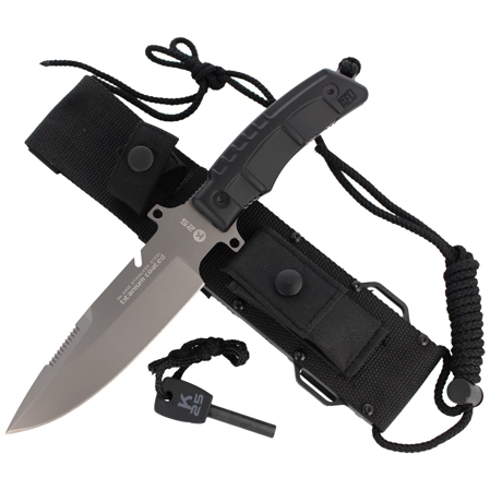 Nóż K25 Tactical Black SFL, Titanium Coated z krzesiwem (31830)