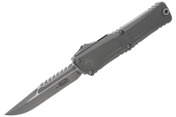 Nóż automatyczny OTF Microtech Combat Troodon Interceptor Gen III Signature Natural Clear Aluminium, Apocalyptic M390MK by Tony Marfione (1217-10APNCS)