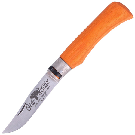 Nóż składany Antonini Old Bear Laminated Orange Wood, Satin Stainless (9307/21_MOK)