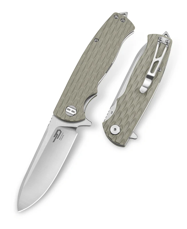 Nóż składany Bestech Grampus Beige G10, Stonewashed / Satin D2 (BG02C)