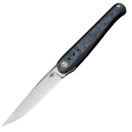 Nóż składany Bestech Spear Phisher Black Titanium/Blue CF, Hand Rubbed Satin M390 by Todd Knife and Tool (BT2405C)