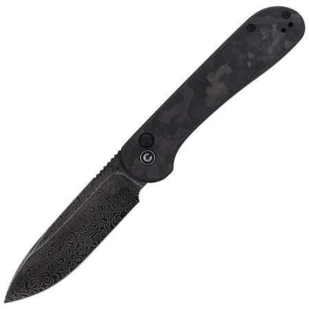 Nóż składany CIVIVI Button Lock Elementum Marble Carbon Fiber Black, Black Damascus (C2103DS-3)