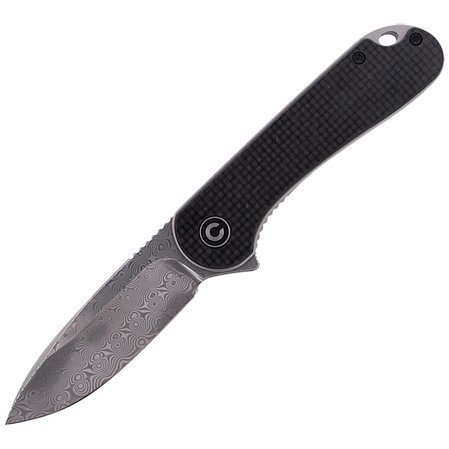 Nóż składany CIVIVI Elementum Flipper Twill Carbon Fiber / Black G10, Damascus (C907DS)