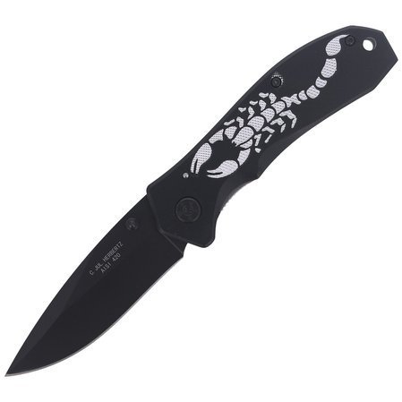 Nóż składany Herbertz CJH Scorpion Black Aluminium, Black Blade (44067 - 217911)