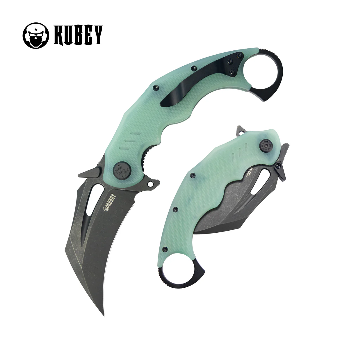 Nóż składany Kubey Wrath Jade G10, Blackwashed 14C26N by MUZI Design (KU261K)