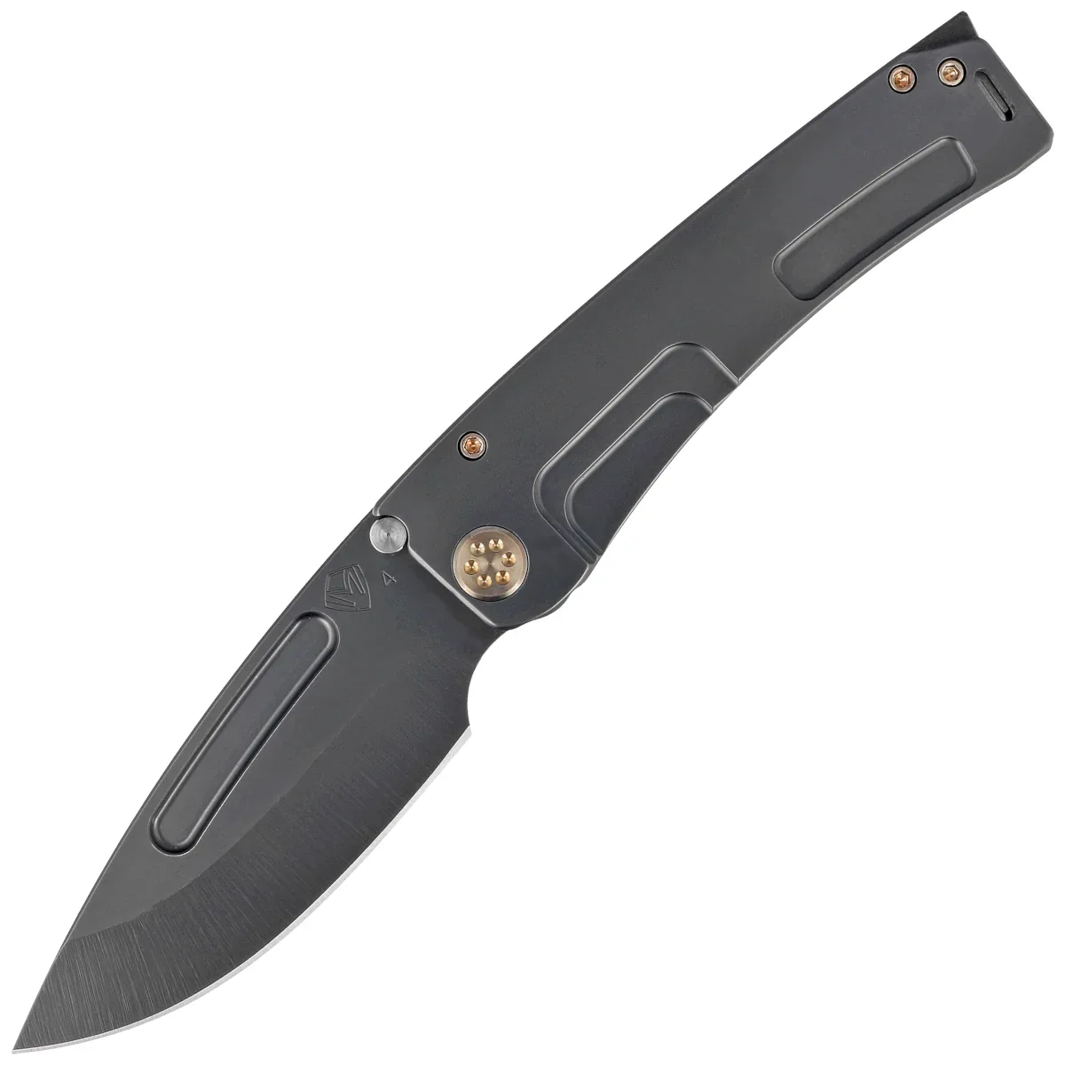 Nóż składany Medford Marauder-H D/P, Black DLC Titanium, Bronze HW/Clip, DLC S45VN by Greg Medford (MK0454PD-30PV-T1C1-BP)