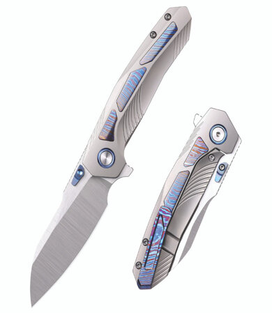 Nóż składany Remette Kestrel Gray Titanium/Timascus, Satin CPM S35VN (RTPO-D)