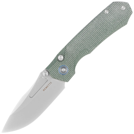 Nóż składany Remette Rhino MC319G Military Green Micarta, Stonewashed 14C28N