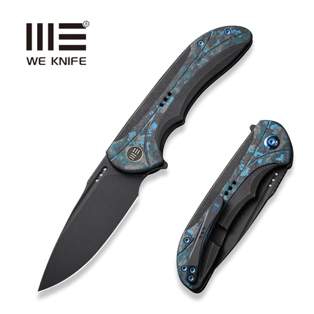 Nóż składany WE Knife Equivik Black Titanium/Arctic Storm Fat Carbon, Black Stonewashed CPM 20CV (WE23020-4)