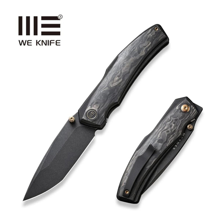Nóż składany WE Knife Swordfin Titanium/Shredded Carbon Fiber, Black Stonewashed CPM 20CV (WE23067-2)