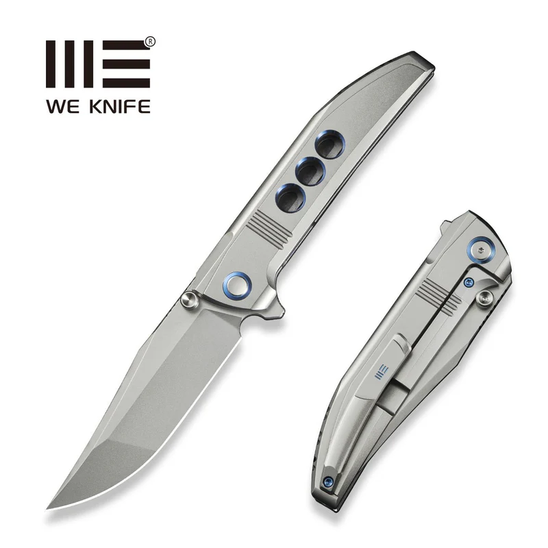 Nóż składany We Knife Ezinta Gray Titanium, Polished Bead Blasted M390 (WE22041-2)