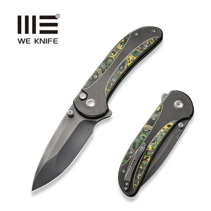 Nóż składany We Knife Zizzit Titanium/Toxic Storm Fat Carbon, Polished Gray CPM 20CV (WE23031-4)