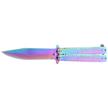 Nóż motylek Martinez Albainox Balisong Steel, Rainbow Finish (02193)